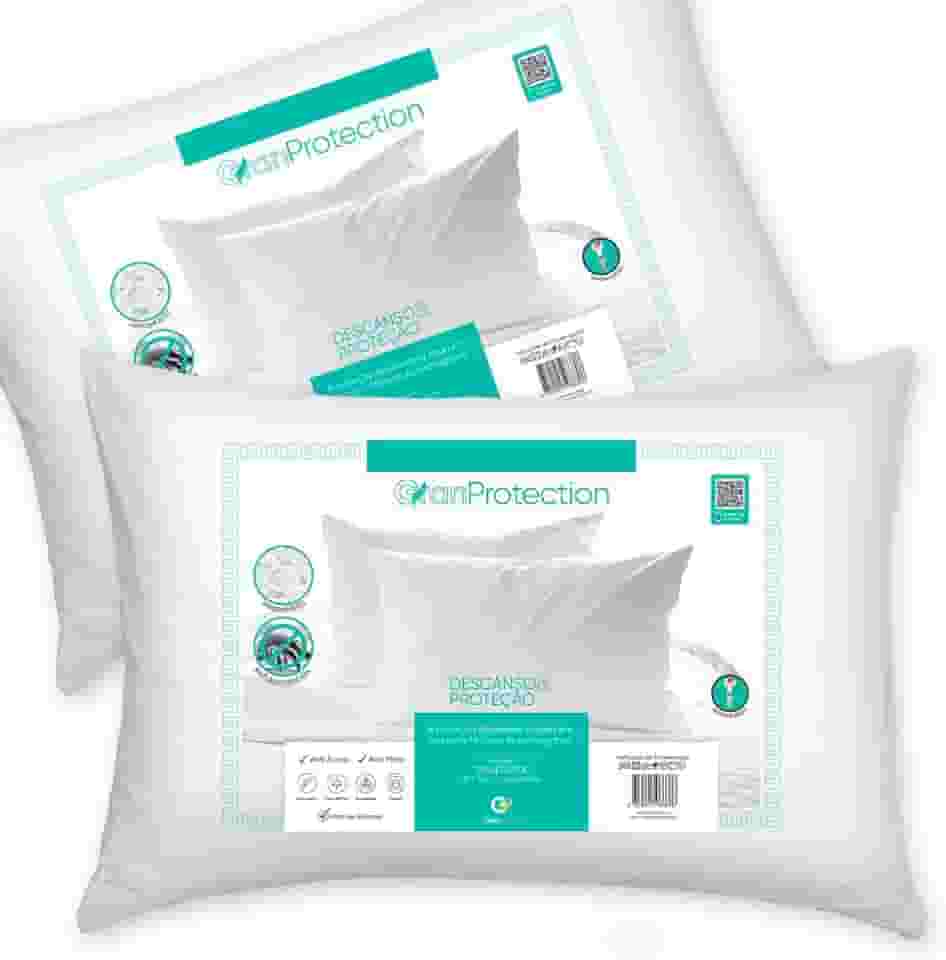 Kit 2 Travesseiros Impermeavel Antialérgico 50x70Cm Siliconado