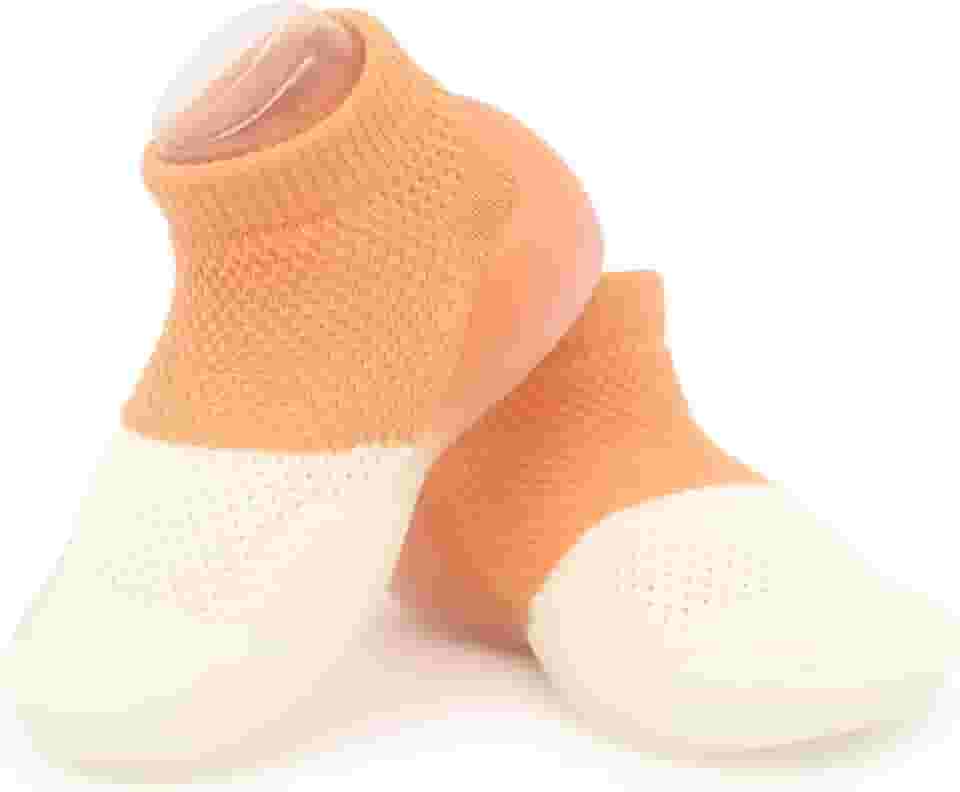 Sapatos de primeira caminhada para bebês meninas e meninos, antiderrapante, sola macia, meias infantis