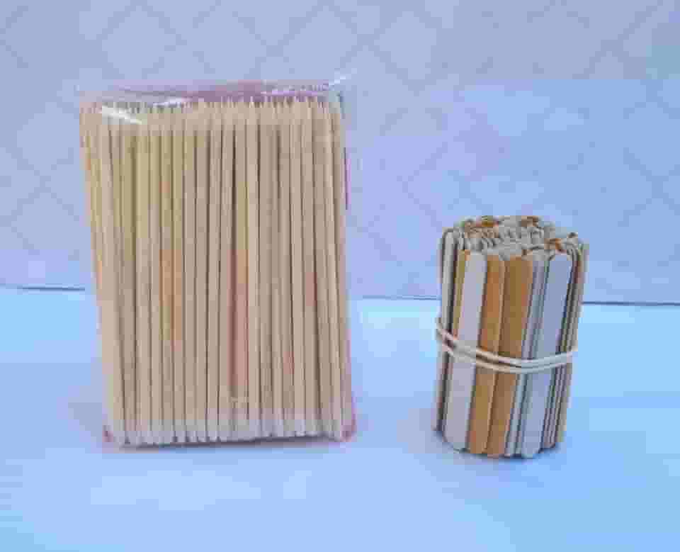 Kit de Manicure e Pedicure, 100 Mini Lixas de Unha, 100 Palitos para Unha, Descartáveis (Lixa parda)