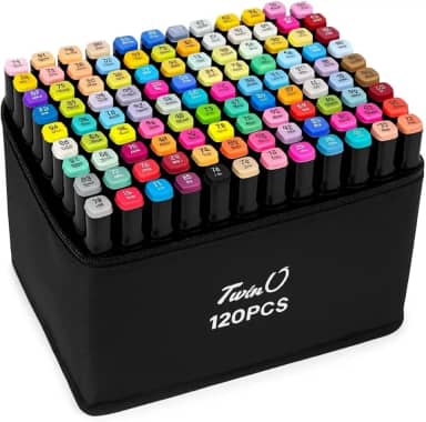 Canetas para Pintar Bobbie Goods, Caneta Touch, para Livro de Colorir, Marcador - Canetinhas Ponta Dupla, Secagem Rápida, Base de Álcool, Não Tóxicas - Criativo Antiestresse - PREMIUM (120)