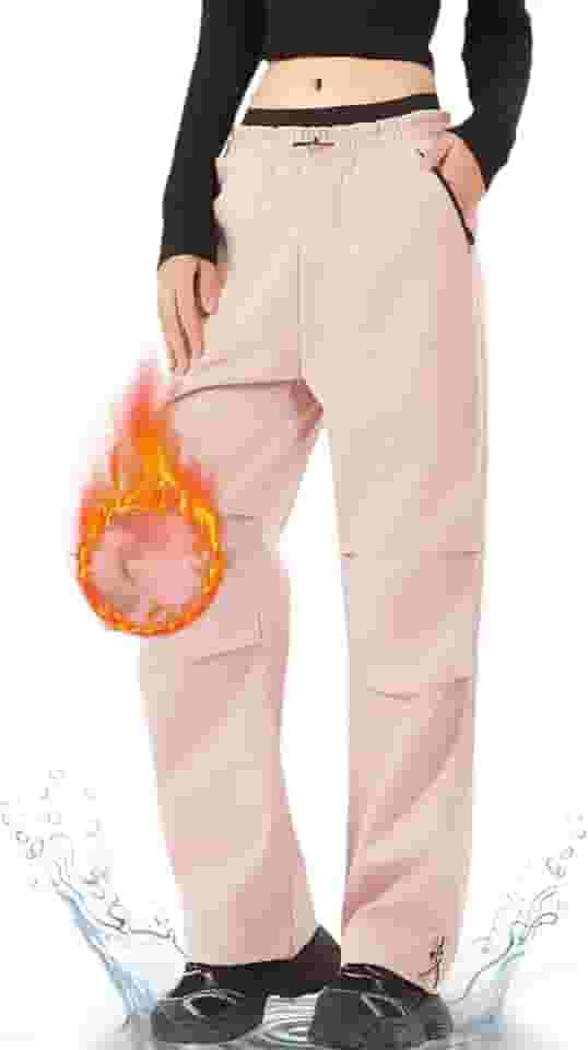 Calças de neve femininas à prova d'água, para esqui, softshell, forradas com lã, para snowboard, para o inverno, ao ar livre, caminhadas