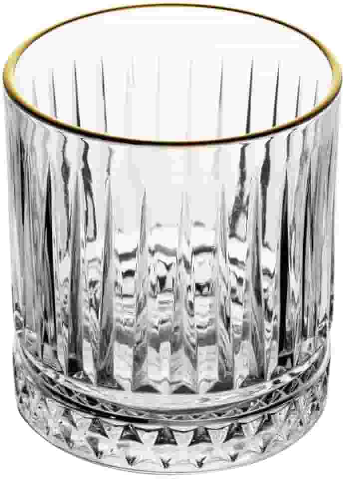 LYOR - Copo de Cristal com Fio de Ouro Deli Diamante 330ml - Ideal para Whisky e Destilados Finos