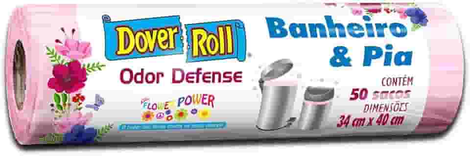 Dover-Roll Saco Para Lixo Odor Defense Banheiro & Pia Rosa Flower Power Rolo Com 50 Sacos