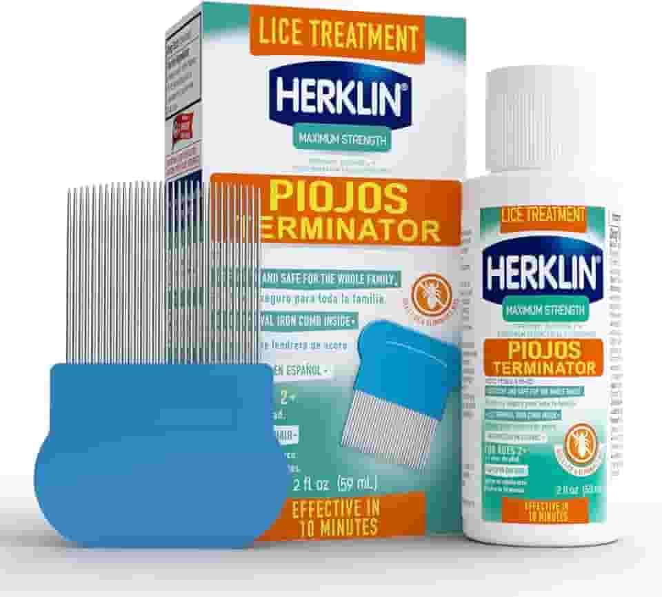 Herklin Shampoo para tratamento de piolhos, força máxima, fácil de aplicar, 2 ml, frasco