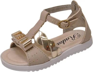 Sandália Papete Infantil Menina Laço Trança Marfim