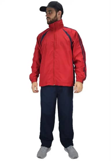 Conjunto Agasalho Masculino Tactel Forrado Esportivo Vermelho