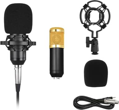 Docooler BM800 Microfone Condensador, Cabo de Áudio de 3.5mm, Microfone de Esponja