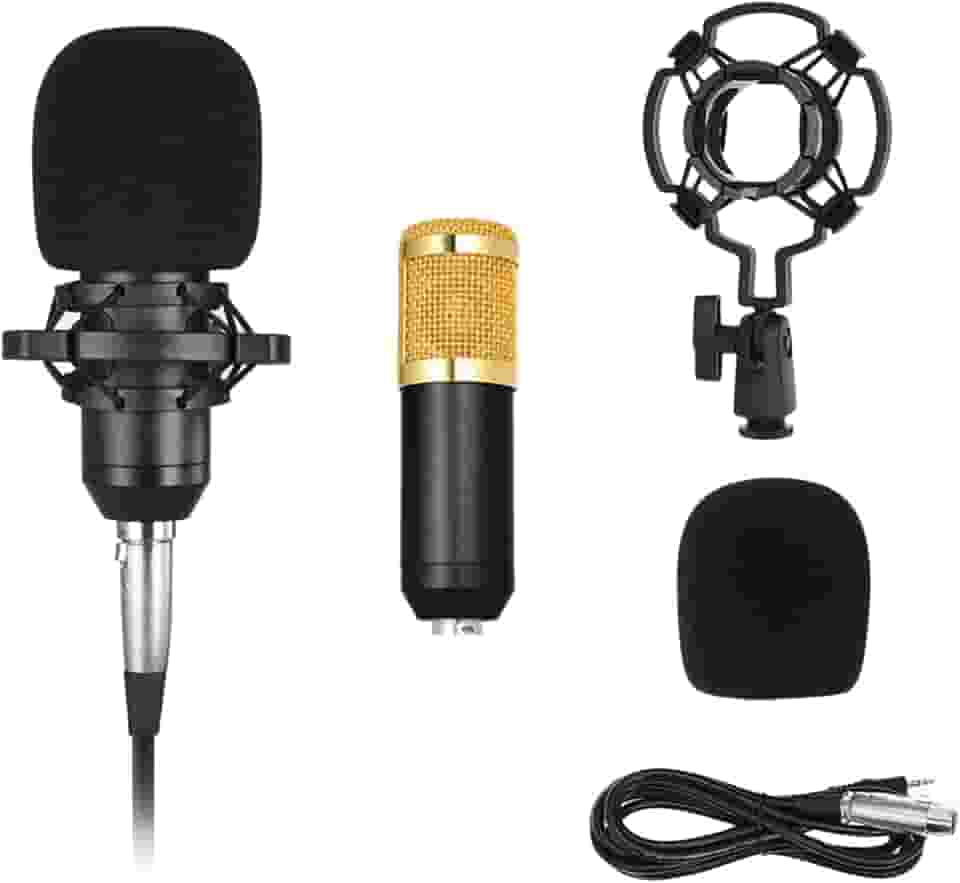 Docooler BM800 Microfone Condensador, Cabo de Áudio de 3.5mm, Microfone de Esponja