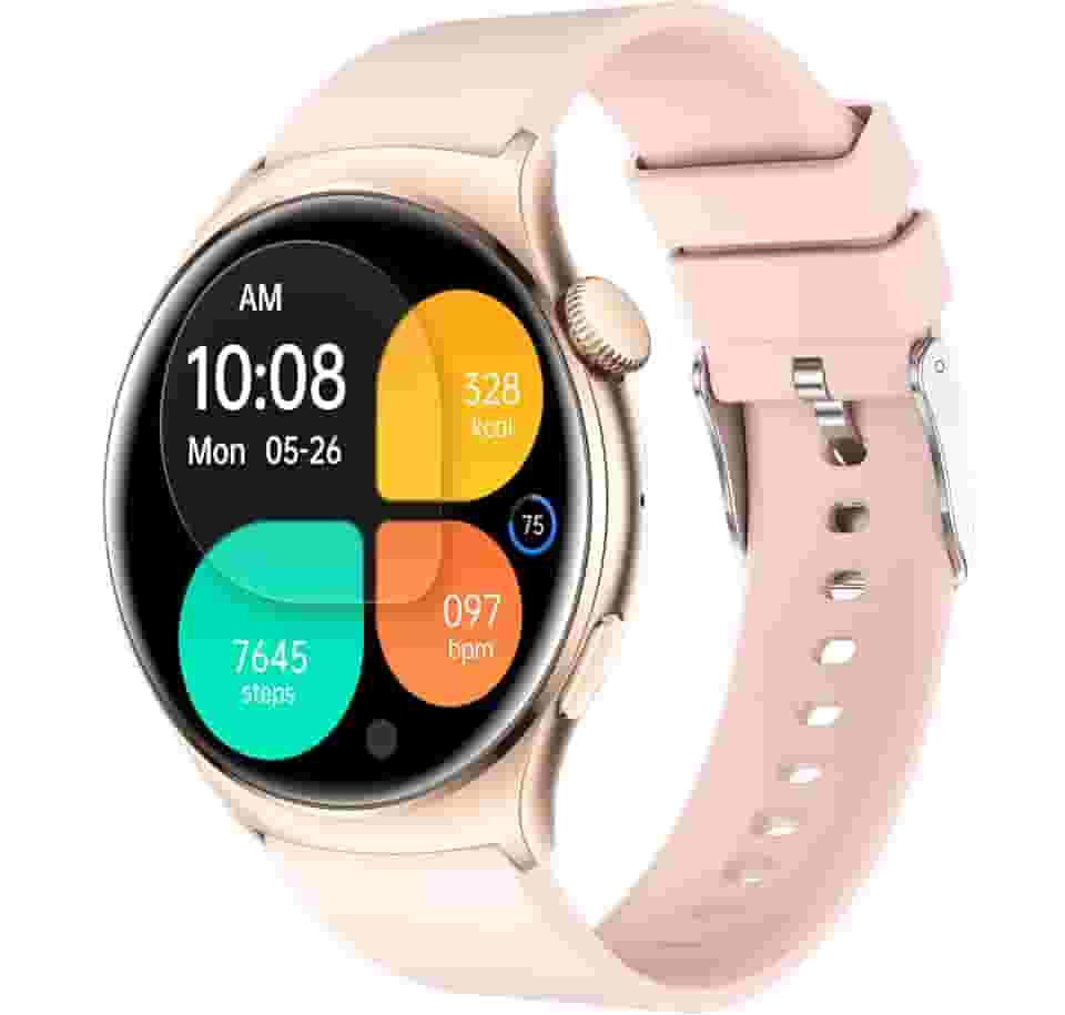 Smartwatch Relógio Smartwatch - Tela Touch HD 1.43',À Prova d'Água IP68, Faz Chamadas Bluetooth,178+ Modos Esportivos,Bateria de 10-15 Dias,Compatível com iOS/Android.(Rosa) FB027
