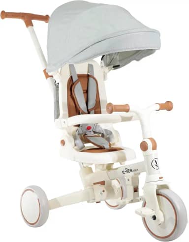 Triciclo Infantil Multifuncional E-lite Trike 5 em 1 Off White e Cinza - Premium Baby