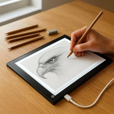 Prancheta De Desenho Premium Com Luz LED A5 USB, 3 Níveis De Iluminação, Mesa De Luz Touch Para Cópia, Esboço E Tattoo, Marca VARENZIA