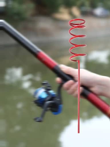 Suporte de vara de pesca para chão, design em espiral, suporte portátil e estável para vara de pesca