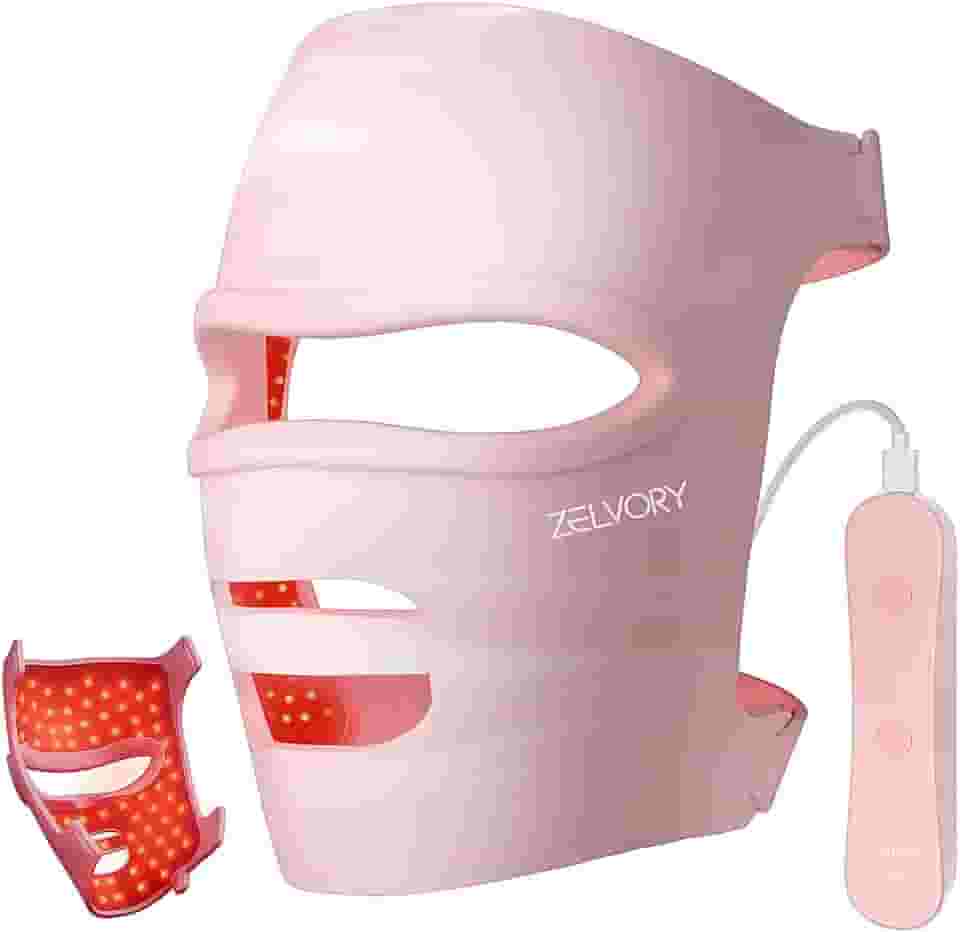 2025 Nova terapia de luz vermelha para rosto, máscara facial de LED sem fio brilhante com LEDs avançados de 4 núcleos, controle remoto de 2000 mAh, máscara terapêutica de luz vermelha de infravermelho