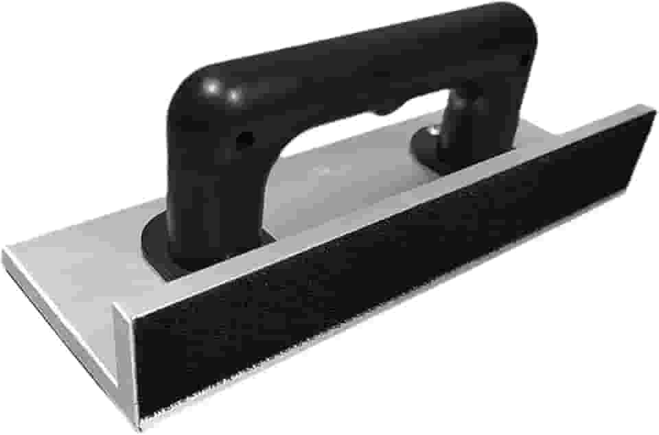 Lixadeira de canto autoadesiva com suporte ergonômico, ferramenta manual e para acabamento e alisamento de massa.