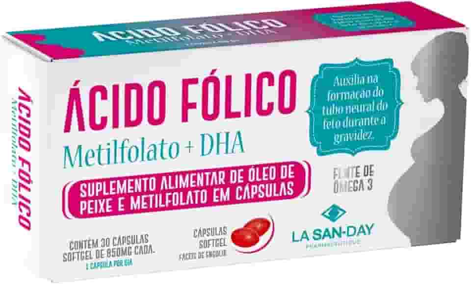 Ácido Fólico Metilfolato + DHA (30 Cápsulas SoftGel)