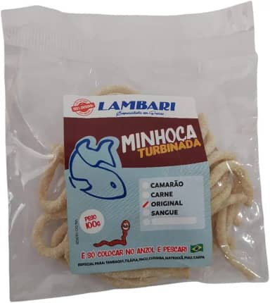 Isca Minhoca Turbinada Pronta Para Pesca De Tilápia Lambari