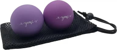 Bolas de lacrosse de massagem de silicone para terapia de ponto de gatilho, nós musculares e fisioterapia. Conjunto de 2 bolas com bolsa de transporte. Sem látex. Ideal para massagem profunda de