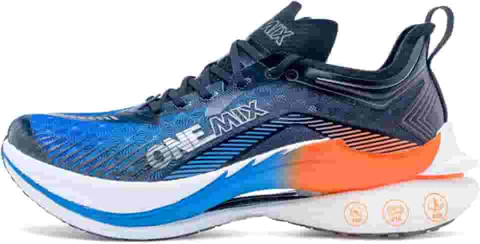 T700 Tênis masculino de corrida de maratona de placa de carbono profissional com suporte estável e alívio de choque ultraleve, Azul, 41