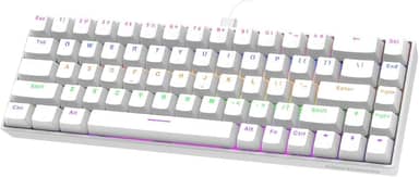GOKOCO Teclado Mecânico com Fio 65% A1802, Gamer Switch Vermelho 68 Teclas, Iluminação RGB com 17 Modos, Hot-Swap, Teclas Anti-Ghosting Branco White