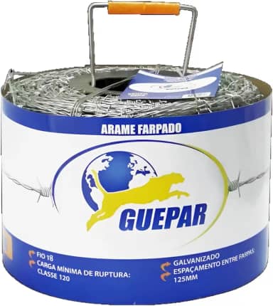 Arame Farpado Galvanizado, 250 Metros, Resistente para Cerca Rural, Sítio e Fazenda