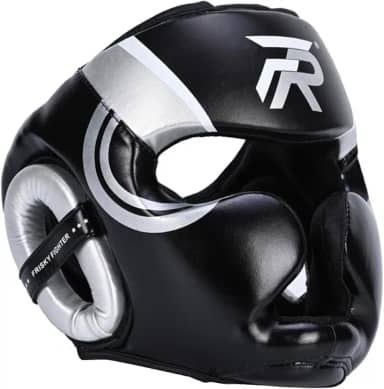 oshhni Capacete de boxe para testa e ouvido, proteção facial completa para sparring, luta, karatê, muay thai, Prata M