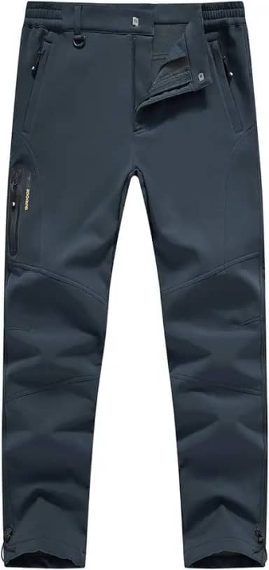 Calça cargo masculina para esqui na neve impermeável com isolamento térmico de lã de inverno