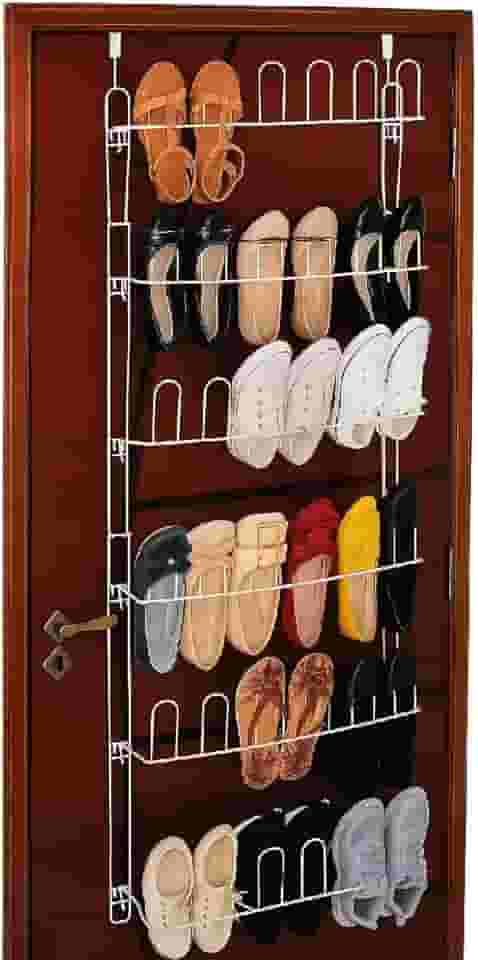 Sapateira de Porta ou Parede Aço 21 Pares 42 Divisórias Alta Durabilidade Organização de Calçados, Acessórios e Mais (BRANCO)