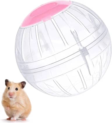 Bola de exercício para hamster, roda de corrida transparente de 14 cm para hamsters anões para reduzir o tédio e aumentar a atividade
