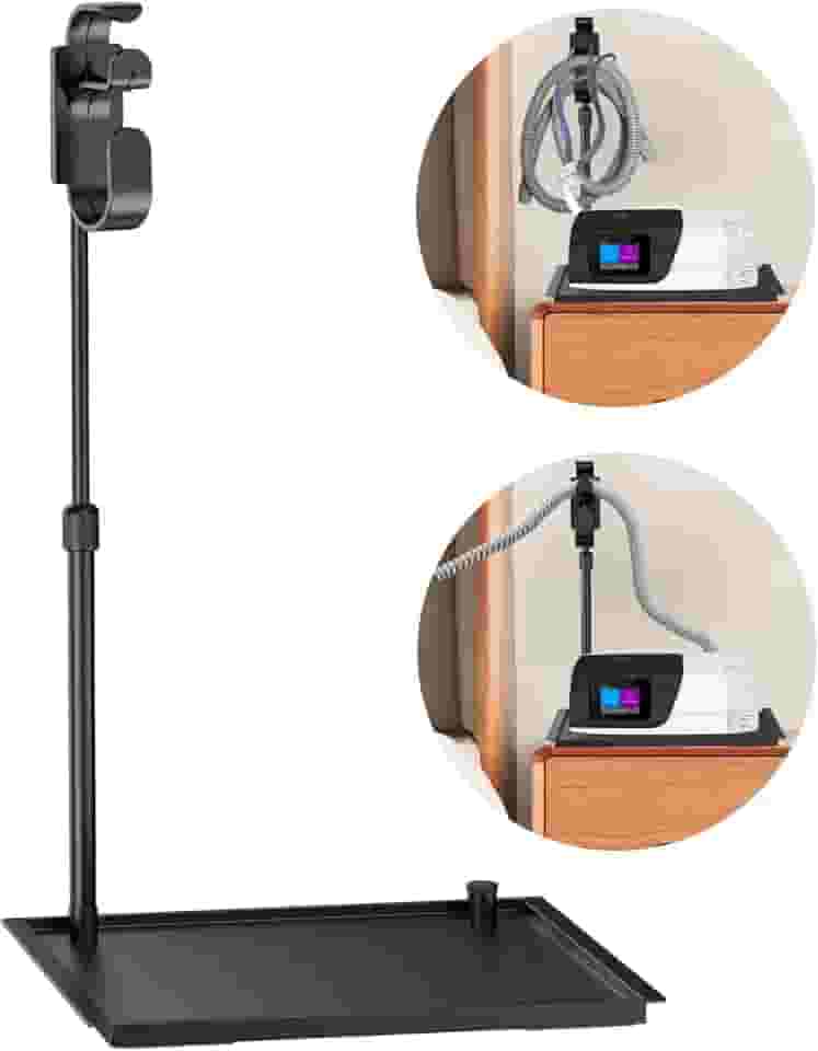 Aifeedi Protetor De Cpap - Suporte Para Mangueira De Cpap, Organizador De Cabeceira - Suporte Para Mangueira De Cpap Com Gancho Retrátil Para Máscara E Tubo De Cpap, Mantém Os Suprimentos De Cpap Li