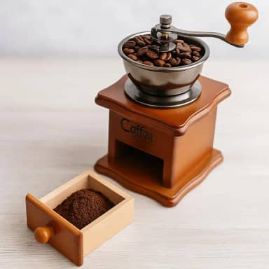 Moedor de Café Manual em Madeira com Mós de Cerâmica Moagem Ajustável Vintage Portátil 50g Regulagem Fina a Grossa Preserva Aroma e Sabor Presente Gourmet Cozinha Doméstica