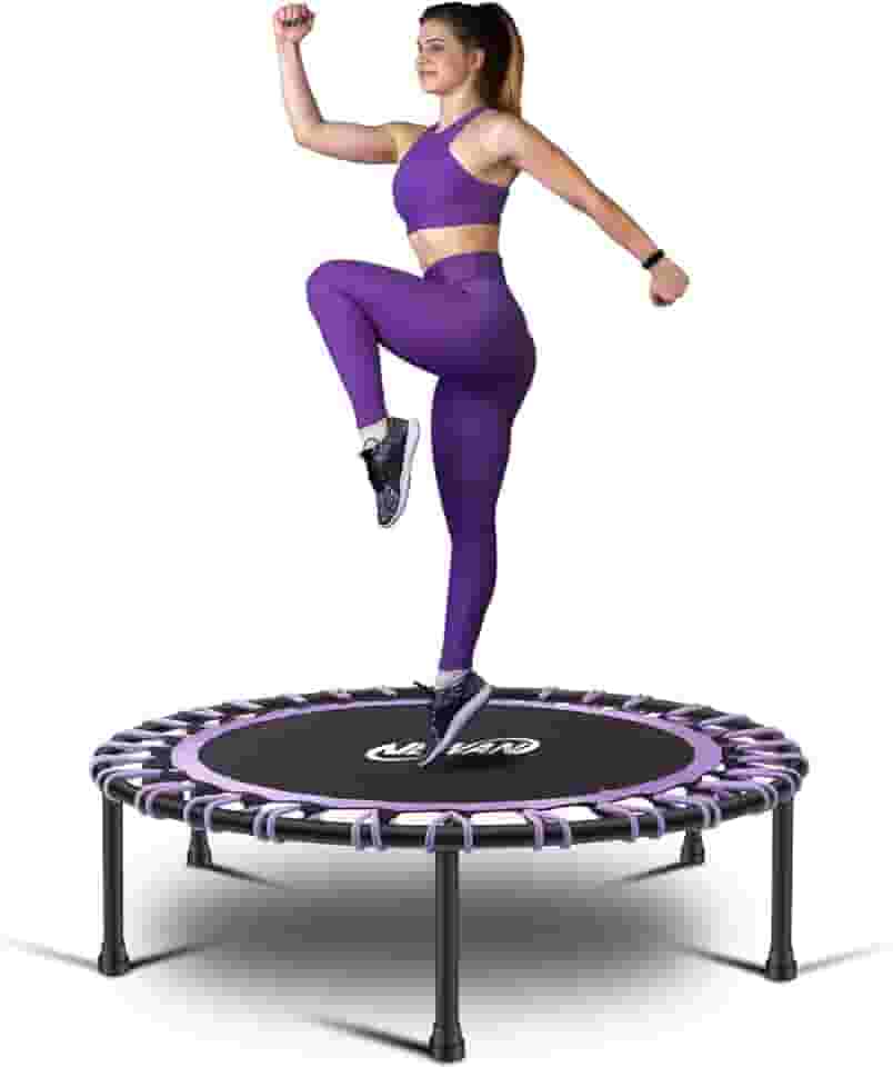NEWAN 40 "Mini Trampolim Silencioso Fitness Trampolim Bungee Rebounder Jumping Cardio Trainer Treino Para Adultos-Limite Máximo 330Lbs