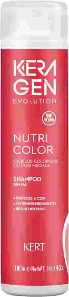 Keraton, Shampoo para cabelos, Coloridos e com mechas, Nutri Color, Evolution, Keragen, 300ml, Vermelho