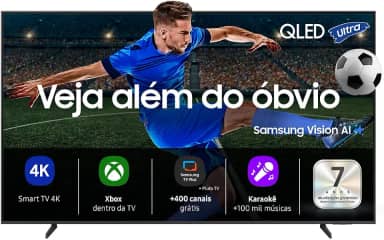 Samsung Vision AI TV 43' QLED Ultra 4K QEF1 2025, Pontos Quânticos, Processador com AI, Art Store, Alexa