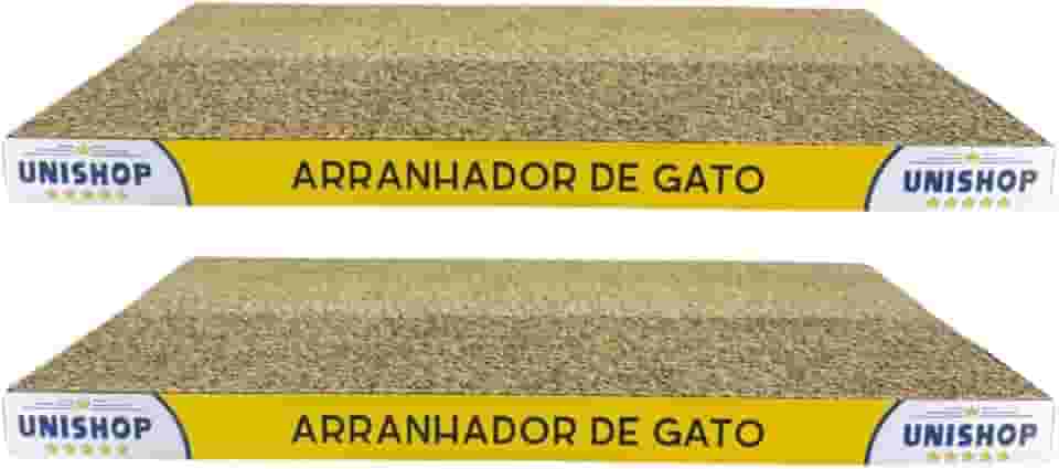 Kit 2 Arranhadores de Gato em Papelão Ondulado Anti Estresse Aparência de Madeira