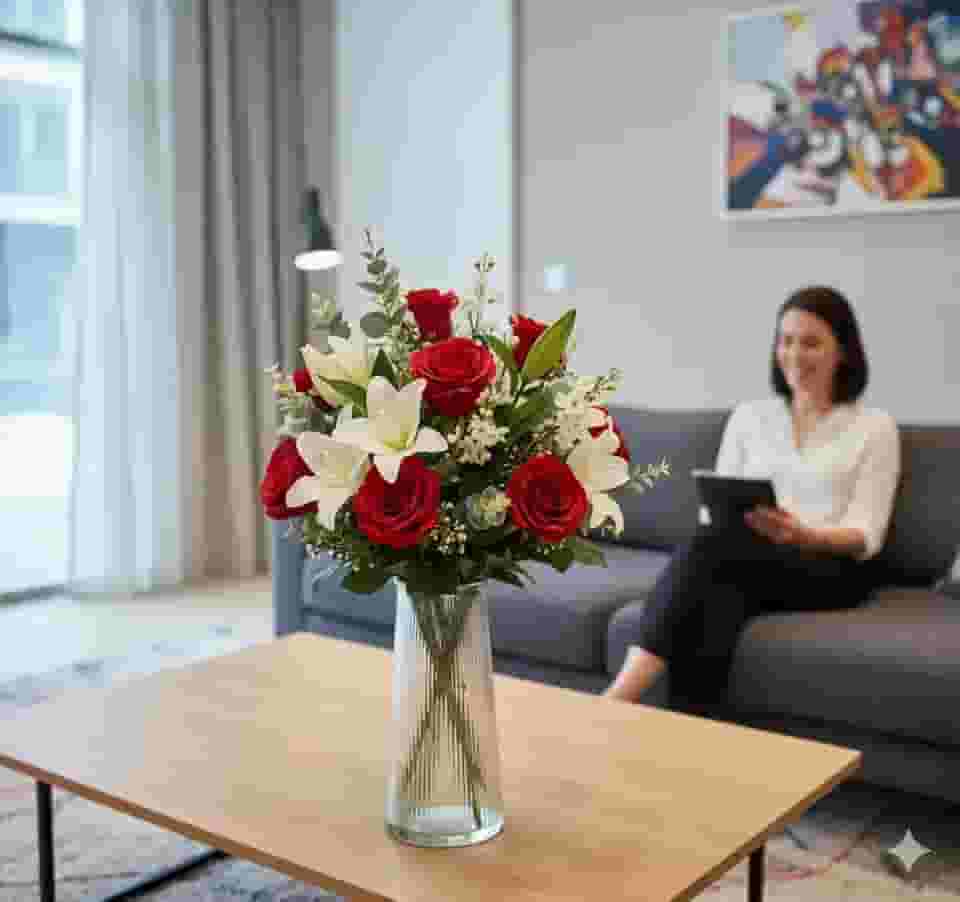 Hauskraft Vaso Decorativo Cilíndrico de Vidro, Incolor, 20cm, 850ml, para Flores e Decoração