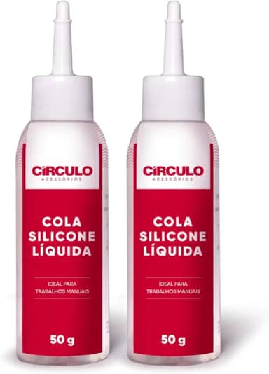 Kit 2 Colas Silicone Líquida 326720 Círculo - 100g Fixação Forte e Acabamento Transparente