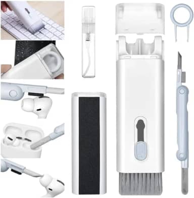 Kit Limpeza 7 em 1 Premium – Para Teclado, Notebook, Celular e Fones com Escova Antipó, Flanela e Removedor de Teclas