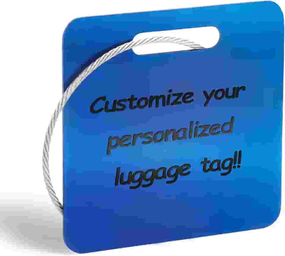 Etiquetas de bagagem personalizadas para viagem etiquetas de mala personalizadas etiquetas de bagagem de metal personalizadas (azul)