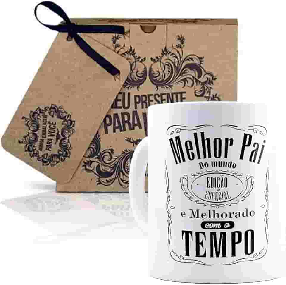 Generico Caneca Branca Edio Especial "Melhor Pai do Mundo", Embalagem Presente, Ceramica, Caneca, 325 Milliliters, Casa, Bebidas Quentes, Frias