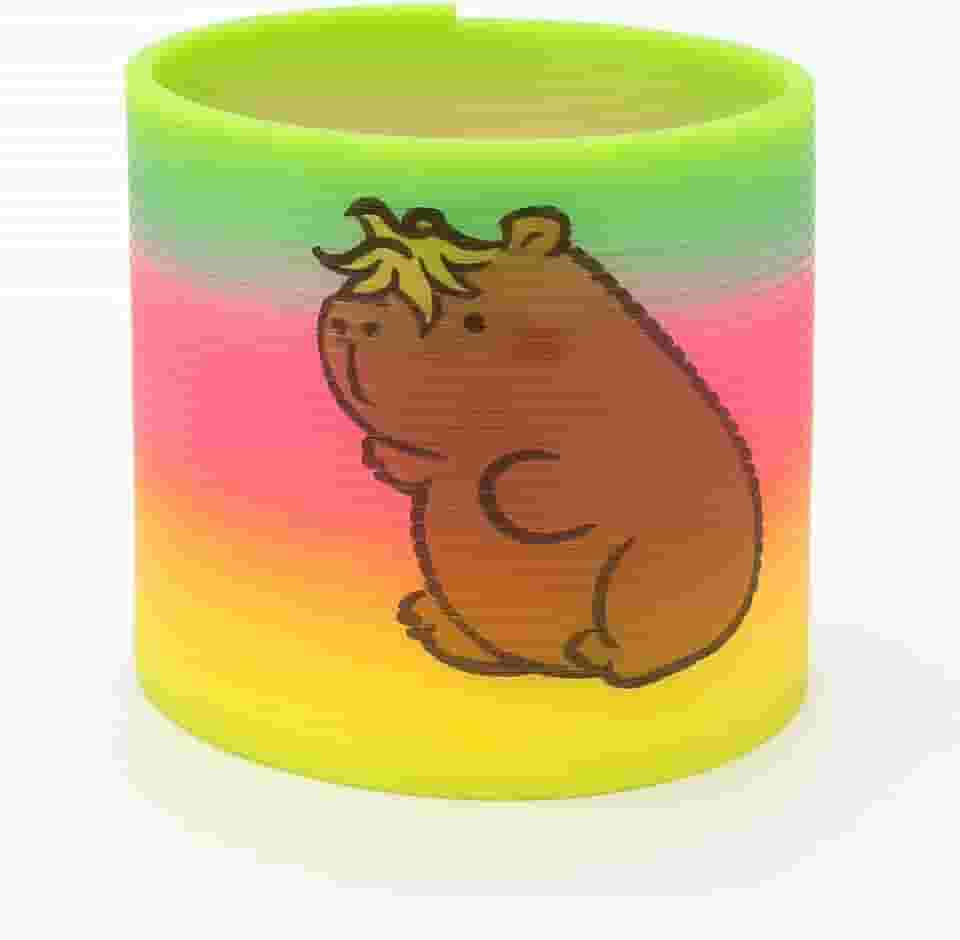 Mola Maluca Capivara Colorida Grande Infantil Criança Prenda Brinquedo Arco Iris Pulseira Premium