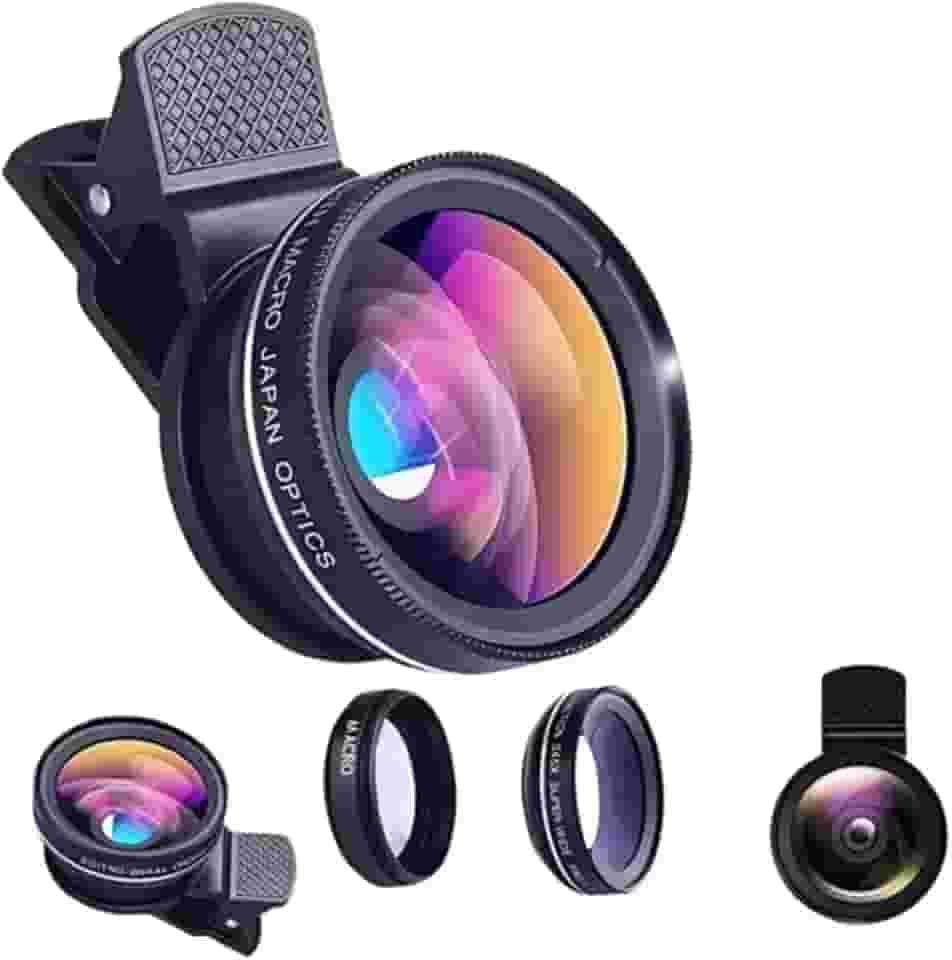 Lente macro para fotografia profissional para smartphone 12.5x E Super Ângulo Amplo 0.45x, lentes macro para iPhone, Samsung, Galaxy, celular Android acessório de lente macro para celular