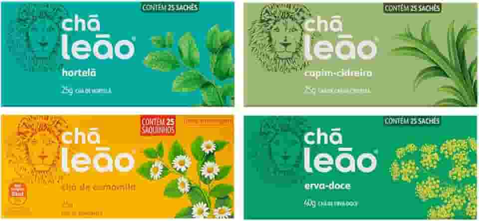 Combo Chá Leão da Linhas Ervas 4 Caixas de 25 un - 100 Sachês NÃO EMBALADOS INDIVIDUALMENTE