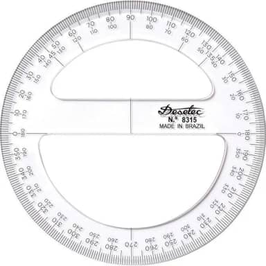 Transferidor Acrílico 360° 10 cm 8310 , Trident, Incolor