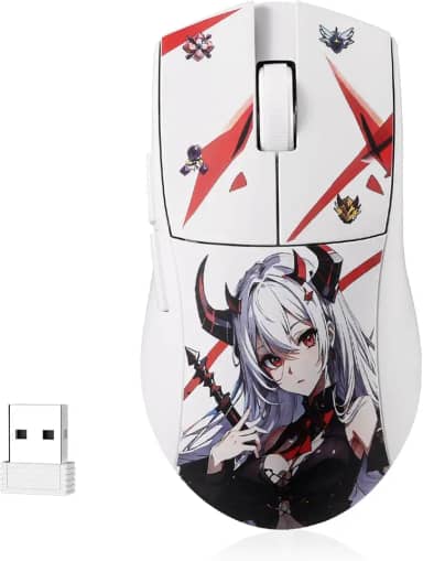 Mouse Gamer Redragon King Pro Eisa 1K Branco Personagem Anime PAW3395 26000 DPI M916AK-PRO