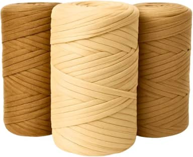 SYMEON Kit 3 Fio De Malha Ecológico 85% Algodão Espessura Média Crochê Tricô Artesanato 1,5kg 240m (Tons de Bege)