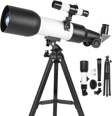 Kit Telescopio Astronômico Luneta com Tripé, Telescopio Astronomico Luneta, Telescópio Refrator Portátil, Telescópios Astronômicos com Abertura de 60 mm