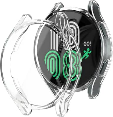 Capa Case 360º protetora em TPU ultrafino compatível com Samsung Galaxy Watch 6 LTE 44mm SM-R945 e Galaxy Watch 6 Wi-Fi 44mm SM-R940 (Transparente)