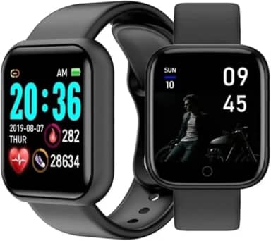 SmartWatch Relógio Pulseira Inteligente Bluetooth Carregamento Rápido com Notificações, Resistência à água, Monitor Sensível ao Toque, entre outras funções inteligentes (Preto)