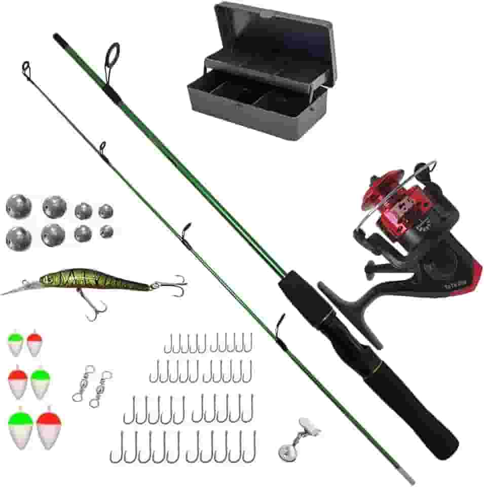 Kit De Pesca Vara 1,20m c/Molinete + Acessórios e Estojo