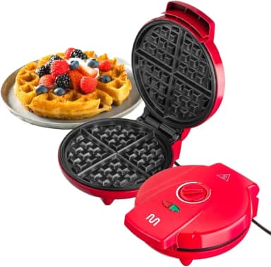 Máquina de Waffle Prepara até 4 Porções com Revestimento Antiaderente e Controle de Temperatura 127V 1200W Multi - CE188
